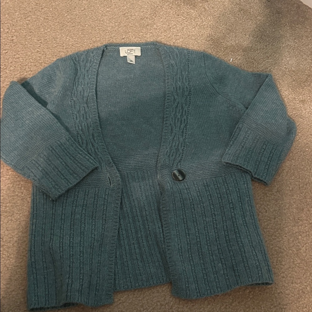 LOFT Teal Cardigan Sweater